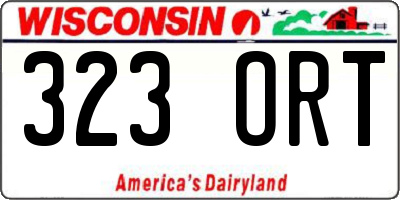 WI license plate 323ORT