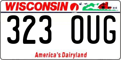 WI license plate 323OUG