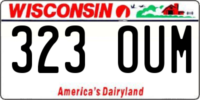 WI license plate 323OUM