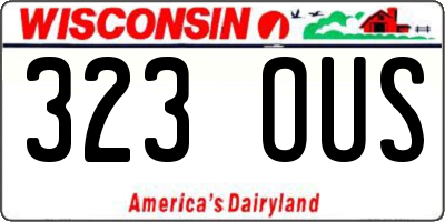 WI license plate 323OUS