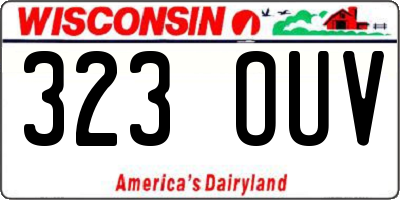 WI license plate 323OUV