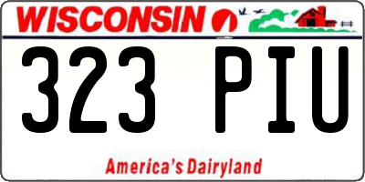 WI license plate 323PIU