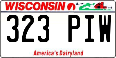 WI license plate 323PIW