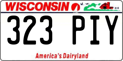 WI license plate 323PIY