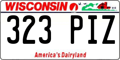 WI license plate 323PIZ