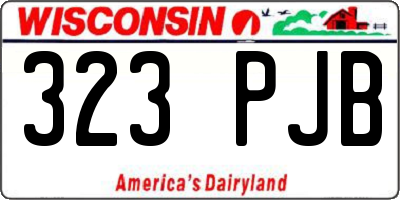 WI license plate 323PJB