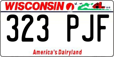 WI license plate 323PJF