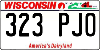 WI license plate 323PJO