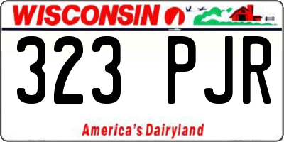 WI license plate 323PJR