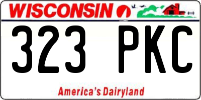 WI license plate 323PKC