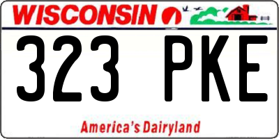 WI license plate 323PKE
