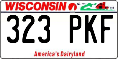 WI license plate 323PKF