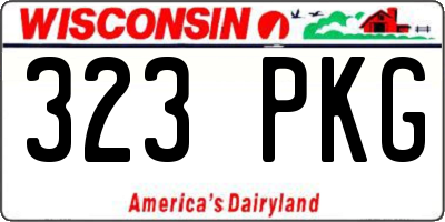 WI license plate 323PKG