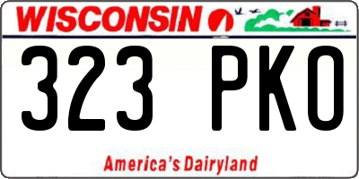 WI license plate 323PKO