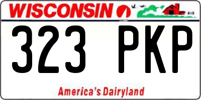 WI license plate 323PKP