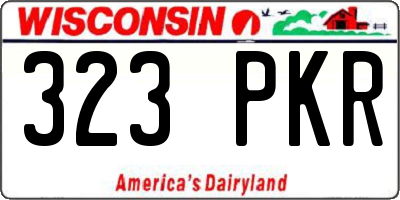 WI license plate 323PKR