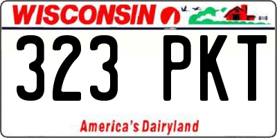 WI license plate 323PKT
