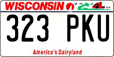 WI license plate 323PKU