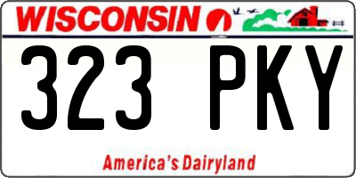 WI license plate 323PKY