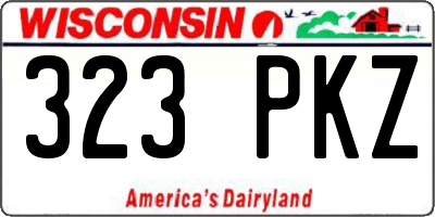 WI license plate 323PKZ