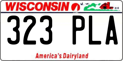 WI license plate 323PLA