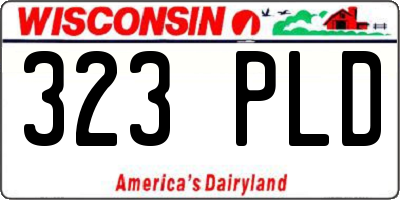 WI license plate 323PLD