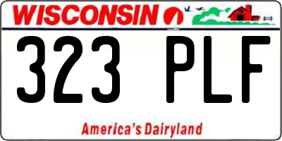 WI license plate 323PLF
