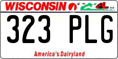 WI license plate 323PLG