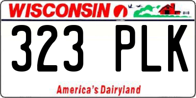 WI license plate 323PLK