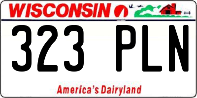 WI license plate 323PLN