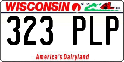 WI license plate 323PLP