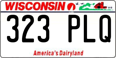 WI license plate 323PLQ