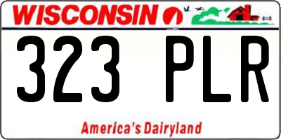 WI license plate 323PLR