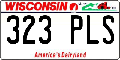 WI license plate 323PLS