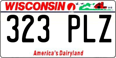 WI license plate 323PLZ