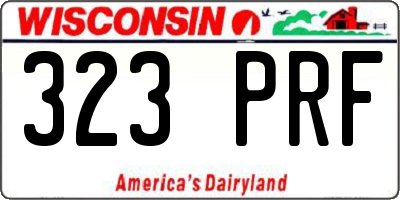 WI license plate 323PRF