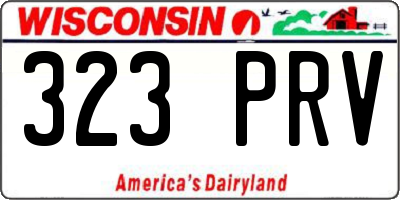 WI license plate 323PRV