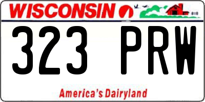 WI license plate 323PRW