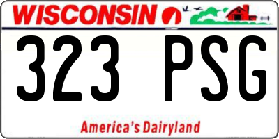 WI license plate 323PSG