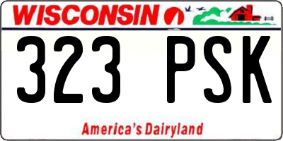 WI license plate 323PSK