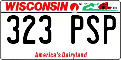 WI license plate 323PSP