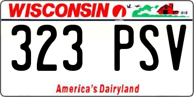 WI license plate 323PSV