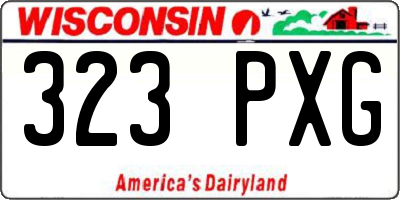 WI license plate 323PXG