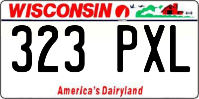 WI license plate 323PXL
