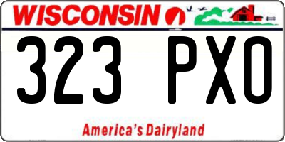 WI license plate 323PXO