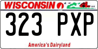WI license plate 323PXP