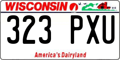 WI license plate 323PXU