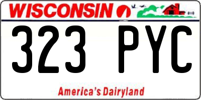 WI license plate 323PYC