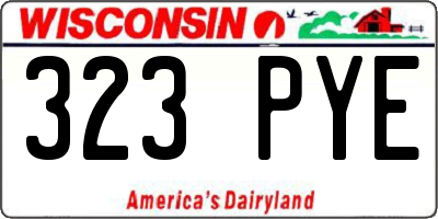 WI license plate 323PYE