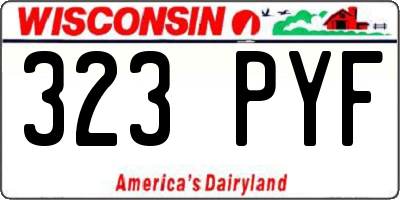 WI license plate 323PYF